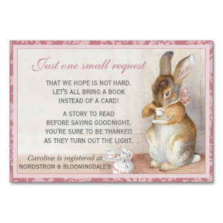 Little Rabbit Baby Shower Book Gift Registry Card