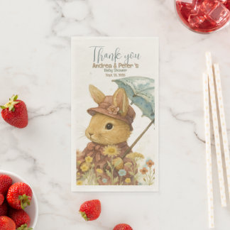 Little Rabbit Baby Shower for Girl Paper Guest Towels