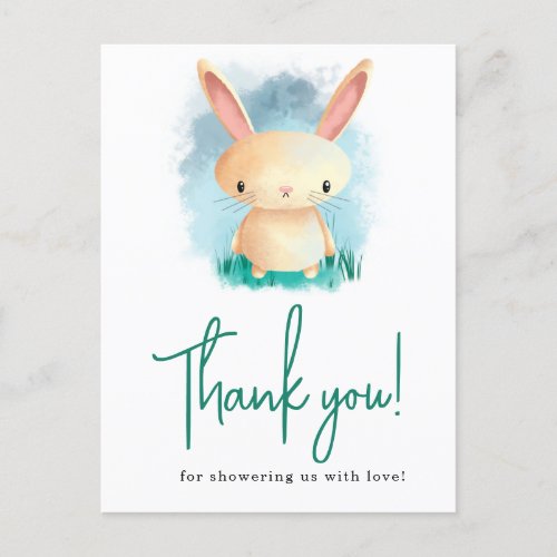 Little Rabbit baby shower thank you Postcard