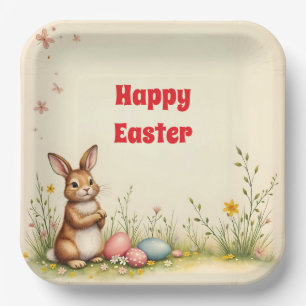 Little Rabbit Easter Vintage Popular Collection Paper Plates