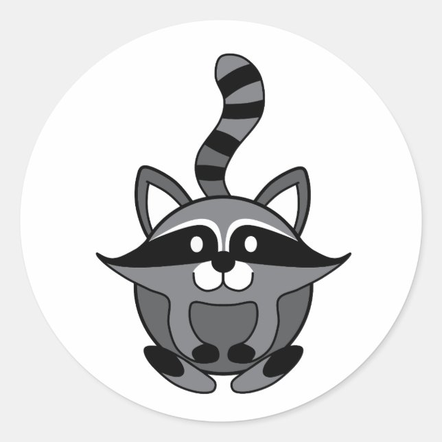 Little Raccoon Classic Round Sticker (Front)