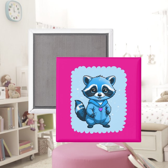 Little Raccoon In Blue Magnet (Creator Uploaded)