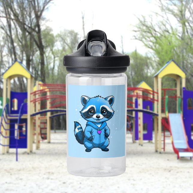 Little Raccoon In Blue Water Bottle (Creator Uploaded)