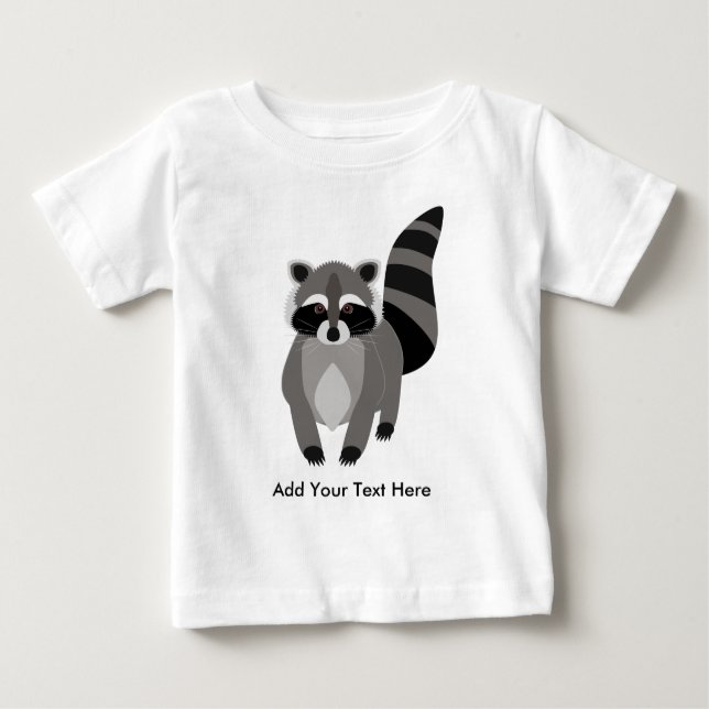 Little Raccoon Rascal Personalized Baby T-Shirt (Front)