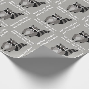 Little Raccoon Rascal Personalized Custom Color Wrapping Paper