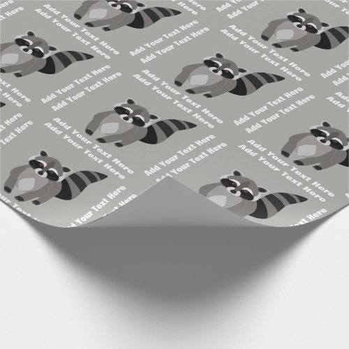 Little Raccoon Rascal Personalized Custom Color Wrapping Paper