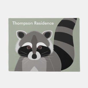Little Raccoon Rascal Personalized Doormat