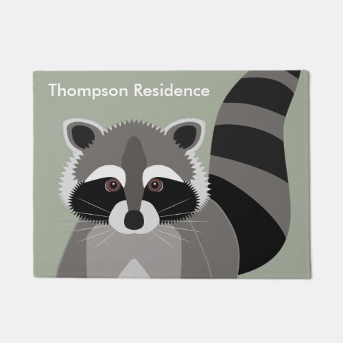 Little Raccoon Rascal Personalized Doormat