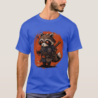 Little raccoon samurai anime japonais friend T-Shirt