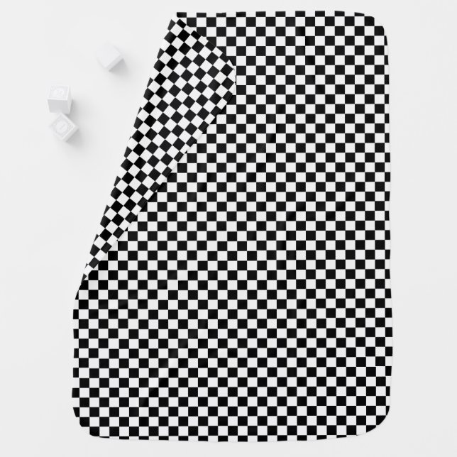 Little Racer Checkered Flag Baby Blanket (In Situ)