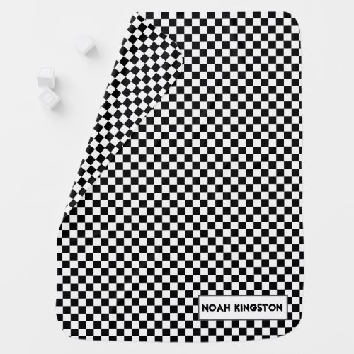 Little Racer Checkered Flag Receiving Blanket