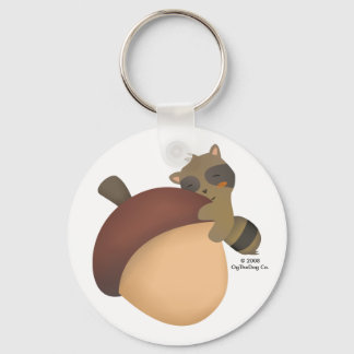 Little Racoon White Classic Keychain