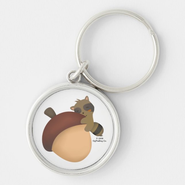 Little Racoon White Keychain (Front)