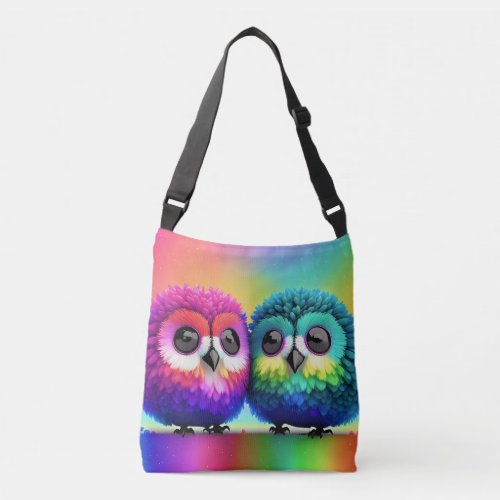  Little Rainbow Owls _ART by Lisa_Dawn Designs Crossbody Bag