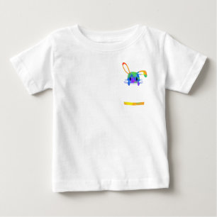 Little Rainbow Pocket Bunny Baby T-Shirt