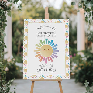 Little Rainbow Sunshine Baby Shower Welcome Foam Board