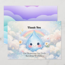 Little Raindrop on the Way Baby Shower Invitation