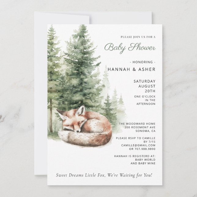 Little Rascal Raccoon Forest Baby Shower Invitation (Front)