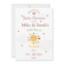 Little Ray of Sonshine Boho Baby Shower Invitation