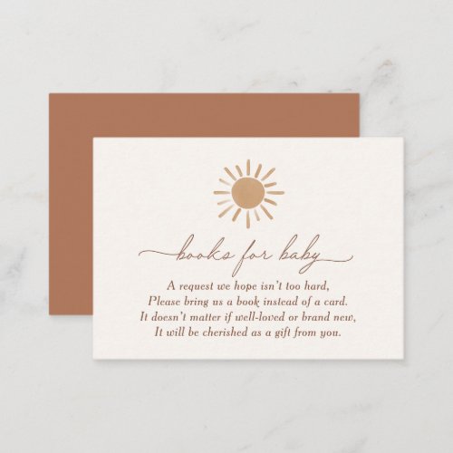 Little Ray of Sunshine Baby Shower Books for Baby Enclosure Card