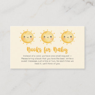Little Ray of Sunshine Baby Shower Books for Baby Enclosure Card