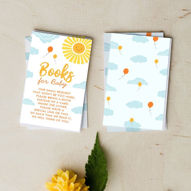 Little Ray of Sunshine Baby Shower Books for Baby Enclosure Card (Creator Uploaded)