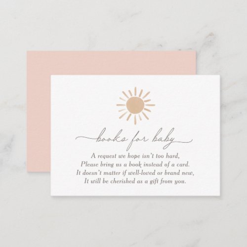 Little Ray of Sunshine Baby Shower Books for Baby Enclosure Card