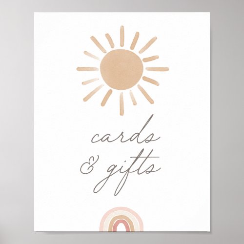 Little Ray of Sunshine Baby Shower Cards and Gifts Poster