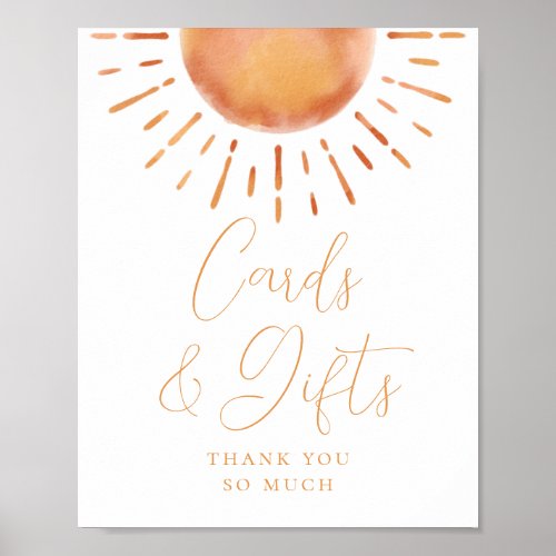 Little Ray of Sunshine Baby Shower Cards  Gifts Poster
