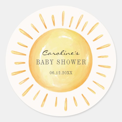 Little Ray Of Sunshine Baby Shower Classic Round Sticker