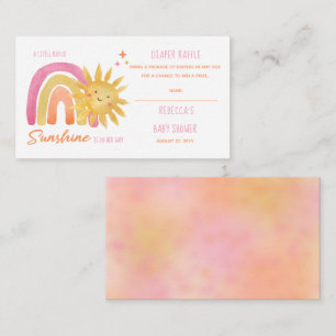 Little Ray of Sunshine Baby Shower Diaper Raffle   Enclosure Card