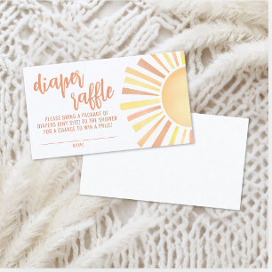 Little Ray Of Sunshine Baby Shower Diaper Raffle Enclosure Card