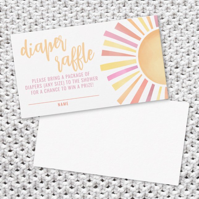 Little Ray Of Sunshine Baby Shower Diaper Raffle Enclosure Card (Little Ray Of Sunshine Baby Shower Diaper Raffle Enclosure Card)