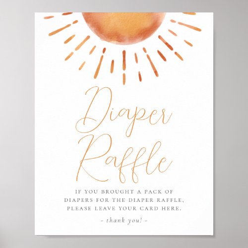 Little Ray of Sunshine Baby Shower Diaper Raffle Poster