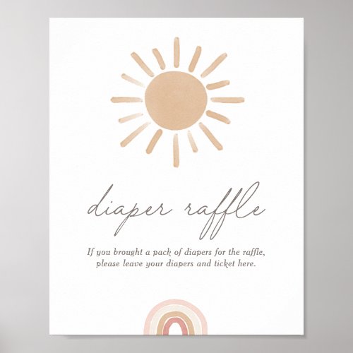 Little Ray of Sunshine Baby Shower Diaper Raffle Poster