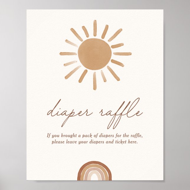 Little Ray of Sunshine Baby Shower Diaper Raffle Poster (Front)