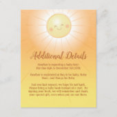 Little Ray of Sunshine Baby Shower  Enclosure Card (Front)