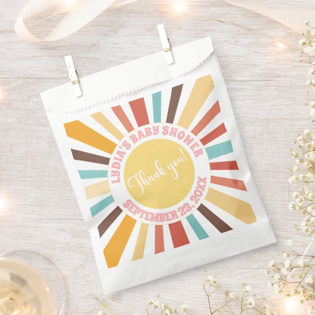 Little Ray Of Sunshine Baby Shower Favor Bag (Clipped)