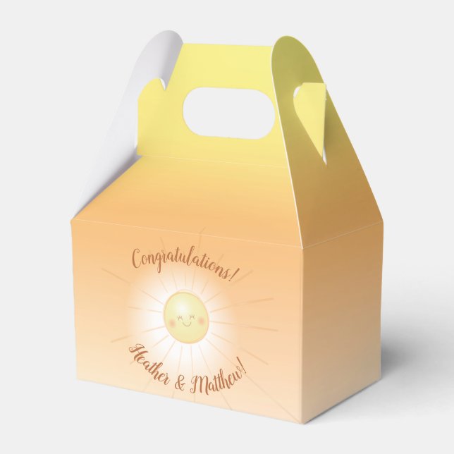 Little Ray of Sunshine Baby Shower Favor Boxes (Back Side)