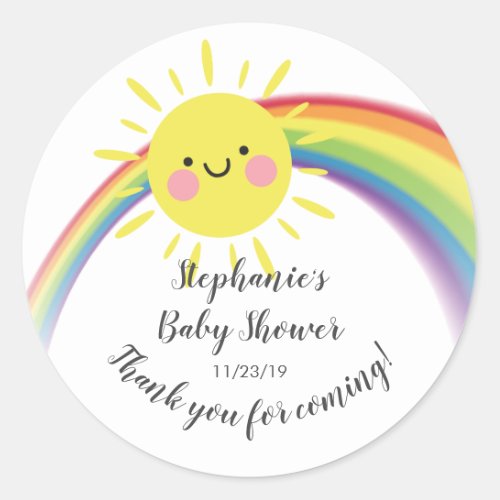 Little Ray of Sunshine Baby Shower Favor Sticker