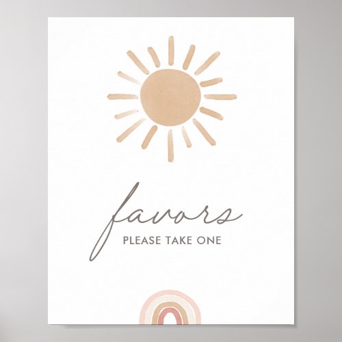 Little Ray of Sunshine Baby Shower Favors Sign