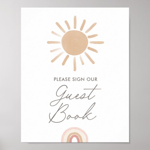 Little Ray of Sunshine Baby Shower Guest Book Sign