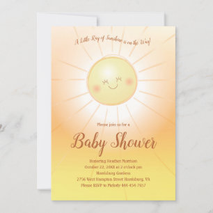 Little Ray of Sunshine Baby Shower Invitation