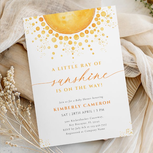 Little Ray of Sunshine Baby Shower Invitation (Creator Uploaded)