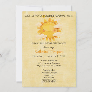 Little Ray of Sunshine Baby Shower Invitation