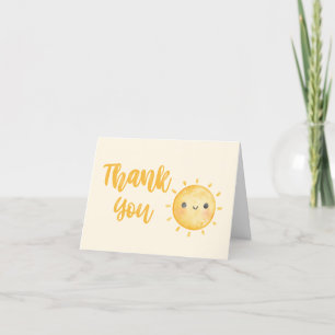 Little Ray of Sunshine Baby Shower Letterpress Thank You Card