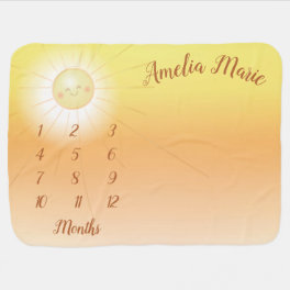 Little Ray of Sunshine Baby Shower Milestone Baby Blanket