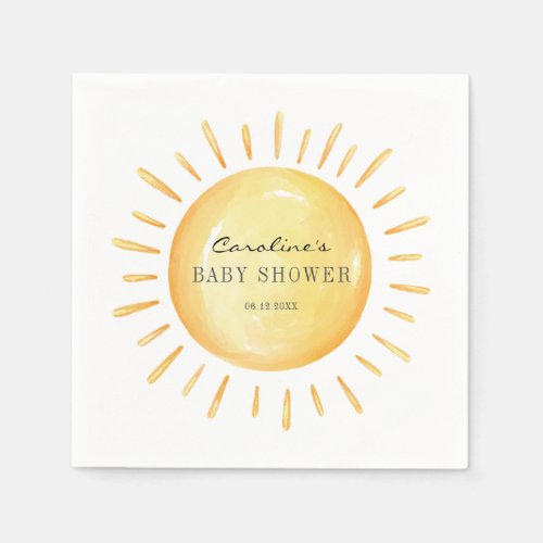 Little Ray Of Sunshine Baby Shower Napkins