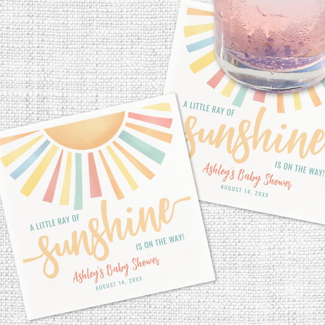 Little Ray Of Sunshine Baby Shower Napkins (Little Ray Of Sunshine Baby Shower Napkins)