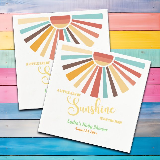 Little Ray Of Sunshine Baby Shower Napkins (Creator Uploaded)